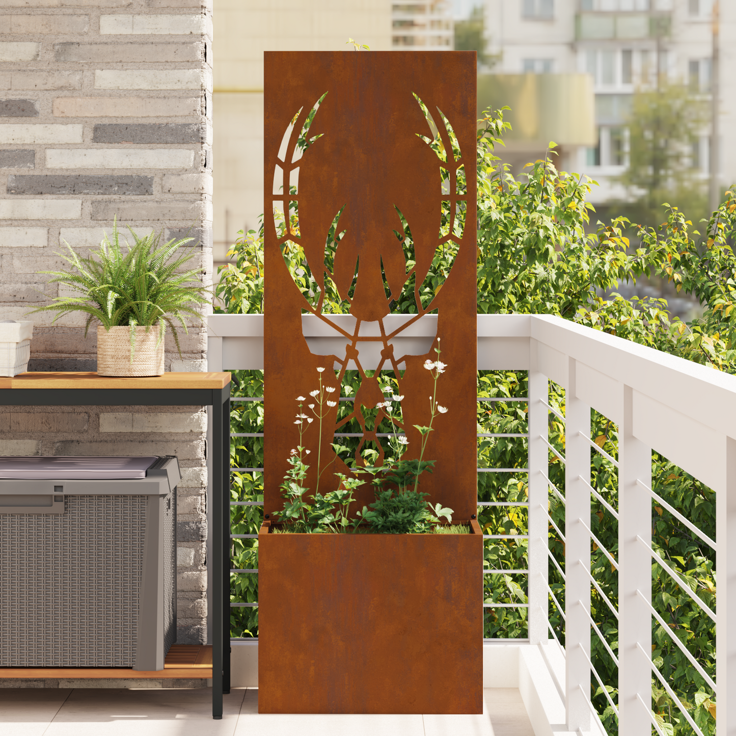 Garden Privacy Screen Rusty 50 x 150 cm Weathering Steel
