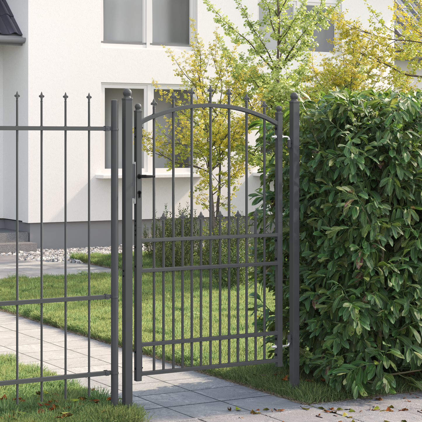 Fence Gate with Spikes EMMEN 200 x 100 cm Powder-coated steel