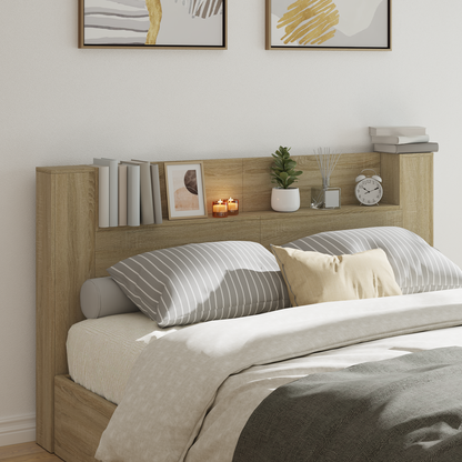 Headboard Cabinet with LED Sonoma 180 x 16.5 x 103.5 cm