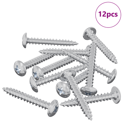 Wood Screws 12 pcs Silver M4 x 28 mm Steel