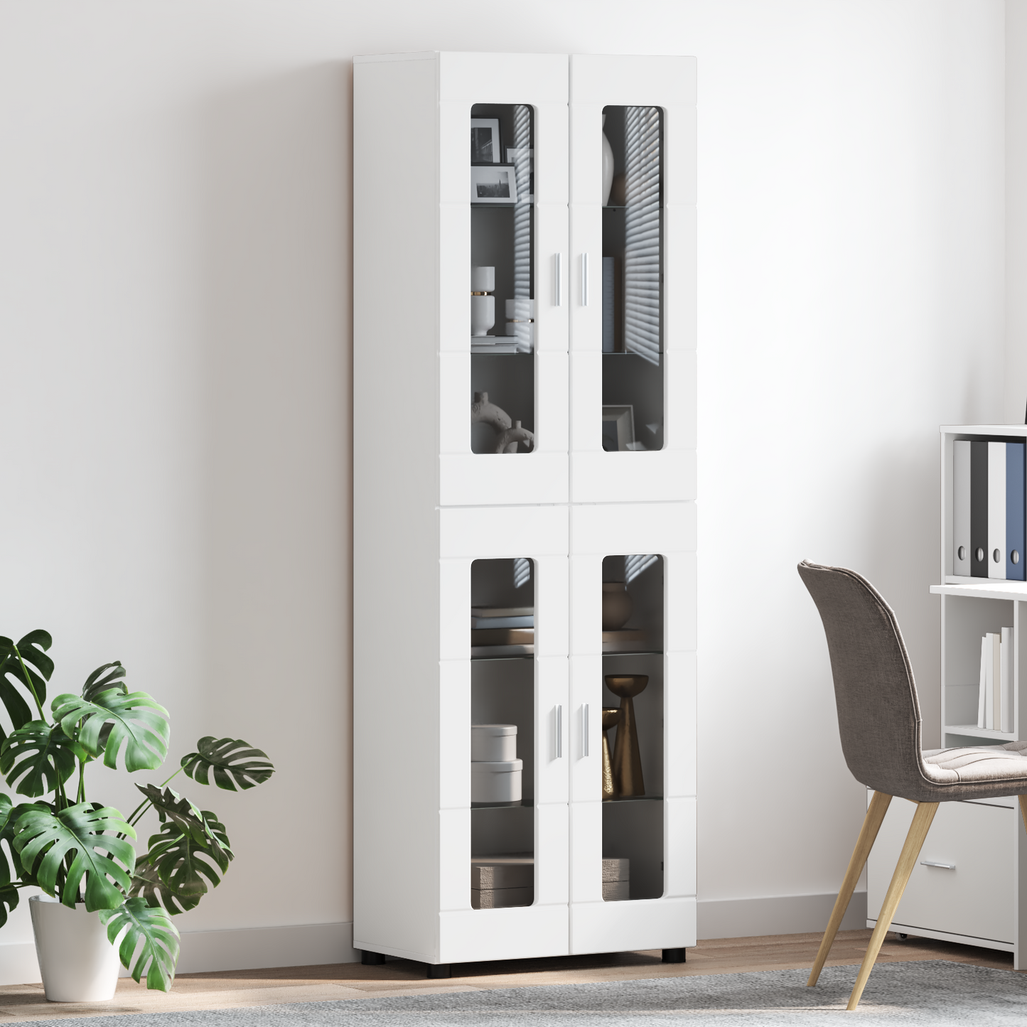 Highboard FLORIN White 60 x 35 x 182 cm Engineered Wood