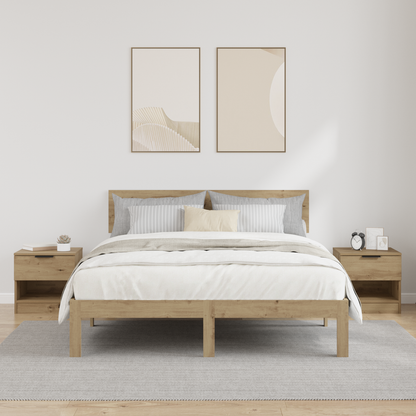 Bed Cabinet 2 pcs Artisan Oak 40 x 39 x 40cm Engineered Wood