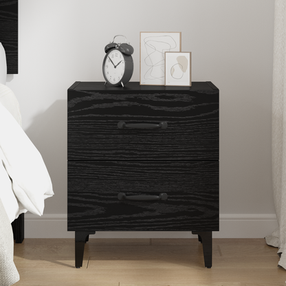 Bed Cabinet Black Oak 40 x 35 x 47.5 cm Engineered Wood