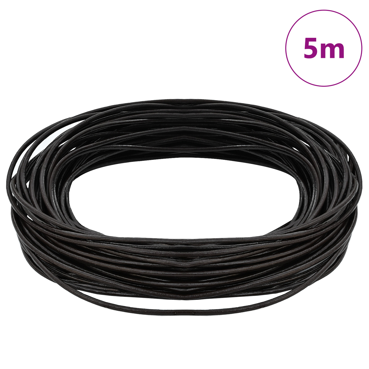 Leather Cord Dark Brown Ø1 mm x 5 m Leather