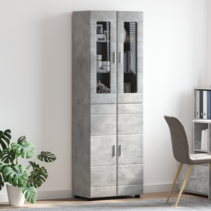 Highboard FLORIN Concrete Grey 60 x 35 x 182 cm Engineered Wood