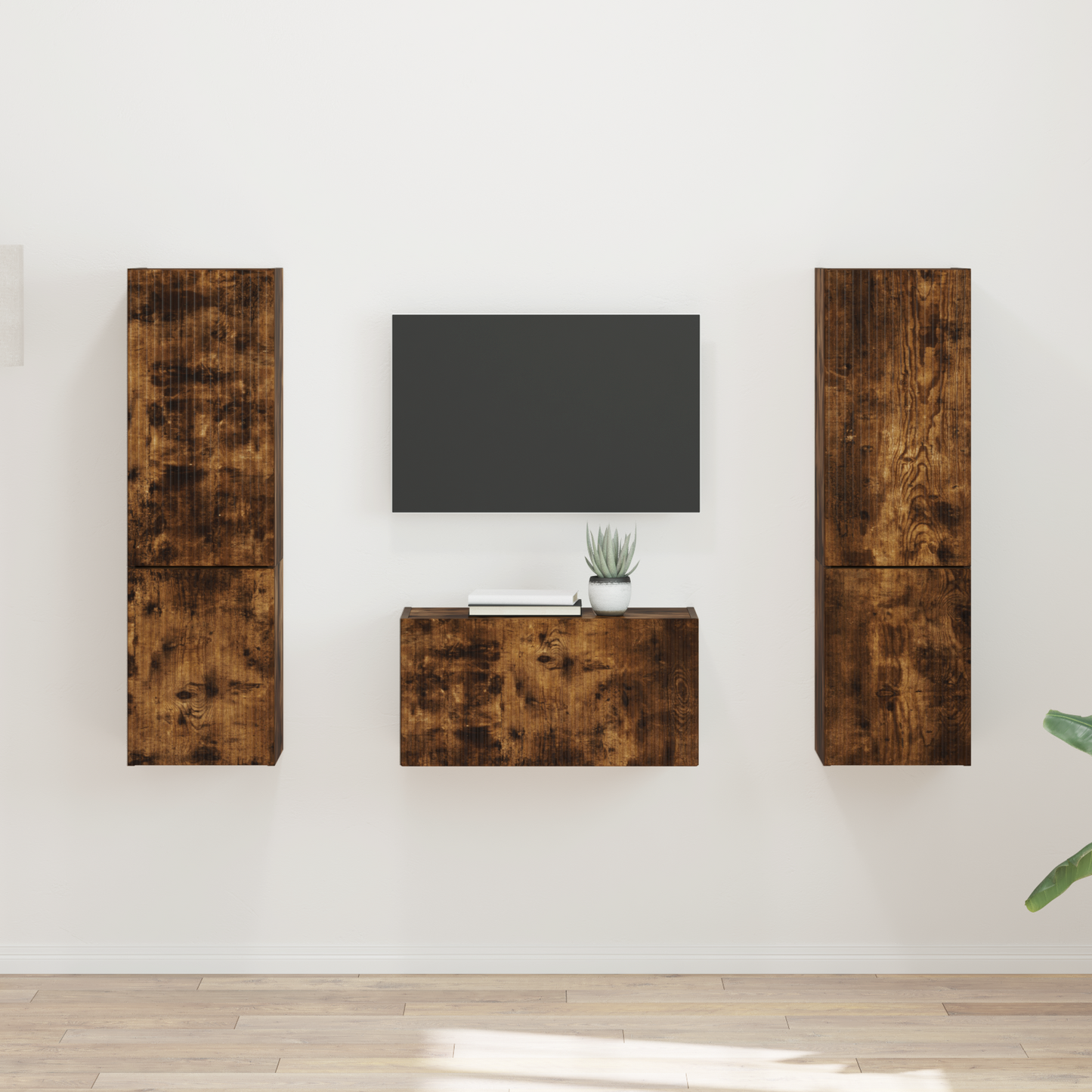 TV Cabinet Set 5 pcs Smoked Oak Engineered Wood