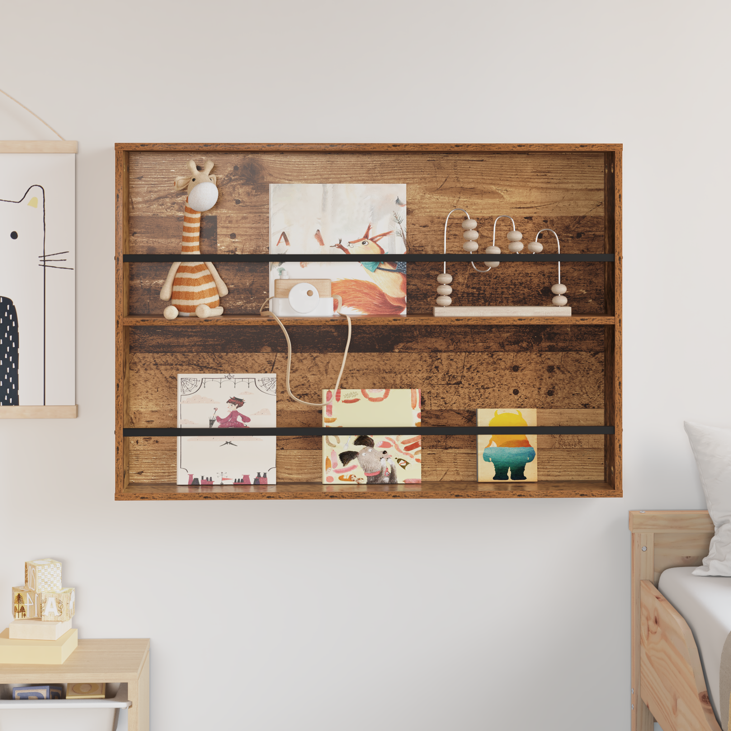 Magazine Rack Old Wood 100 x 12 x 70 cm Engineered Wood