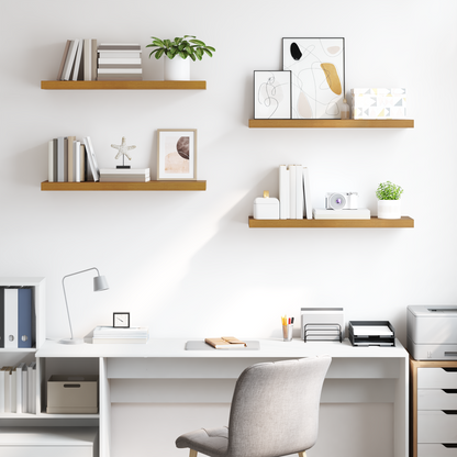 Wall Shelf 4 pcs Beige 90 x 23.5 x 4 cm Engineered Wood