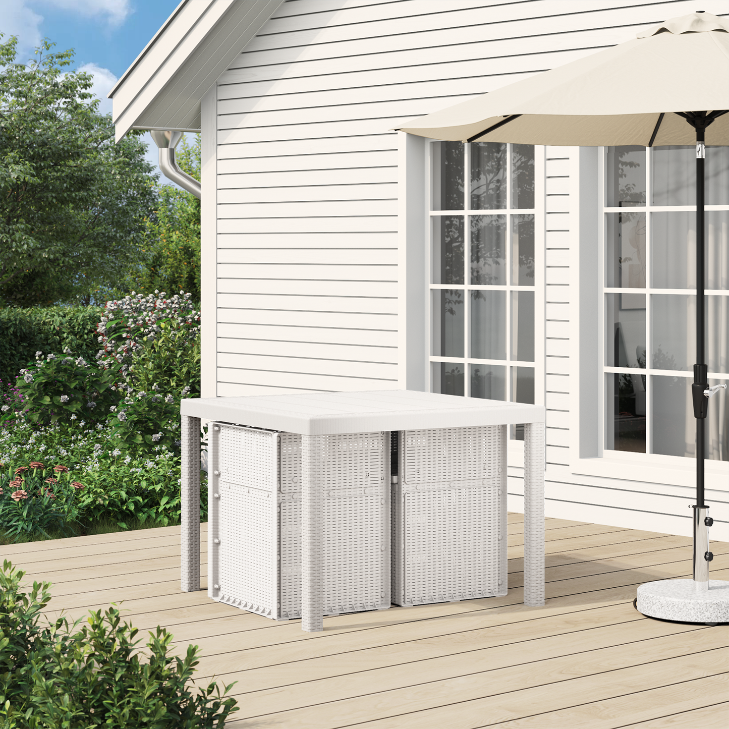 Garden Dining Chairs 2 pcs White PP