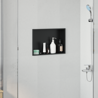 Shower Niche Black 45 x 30 x 9.5 cm Stainless Steel