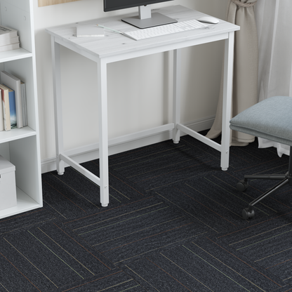Carpet Tile Dark Grey with Stripes 50 x 50 cm 4 pcs