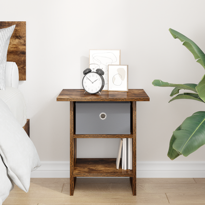 Bedside Table Smoked Oak 41 x 40 x 45 cm Engineered Wood