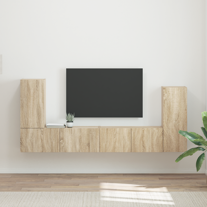 TV Cabinet Set 4 pcs Sonoma Oak Engineered Wood