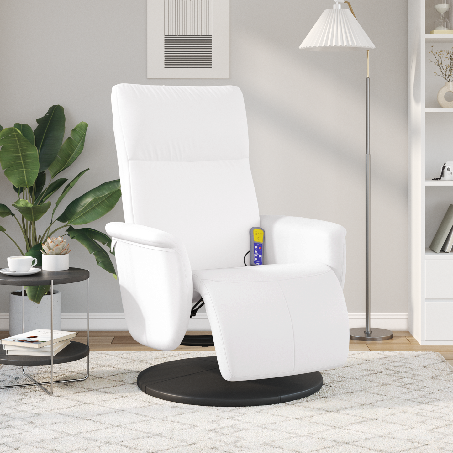 Massage Recliner Chair White 71 x 90 x 105 cm Faux Leather