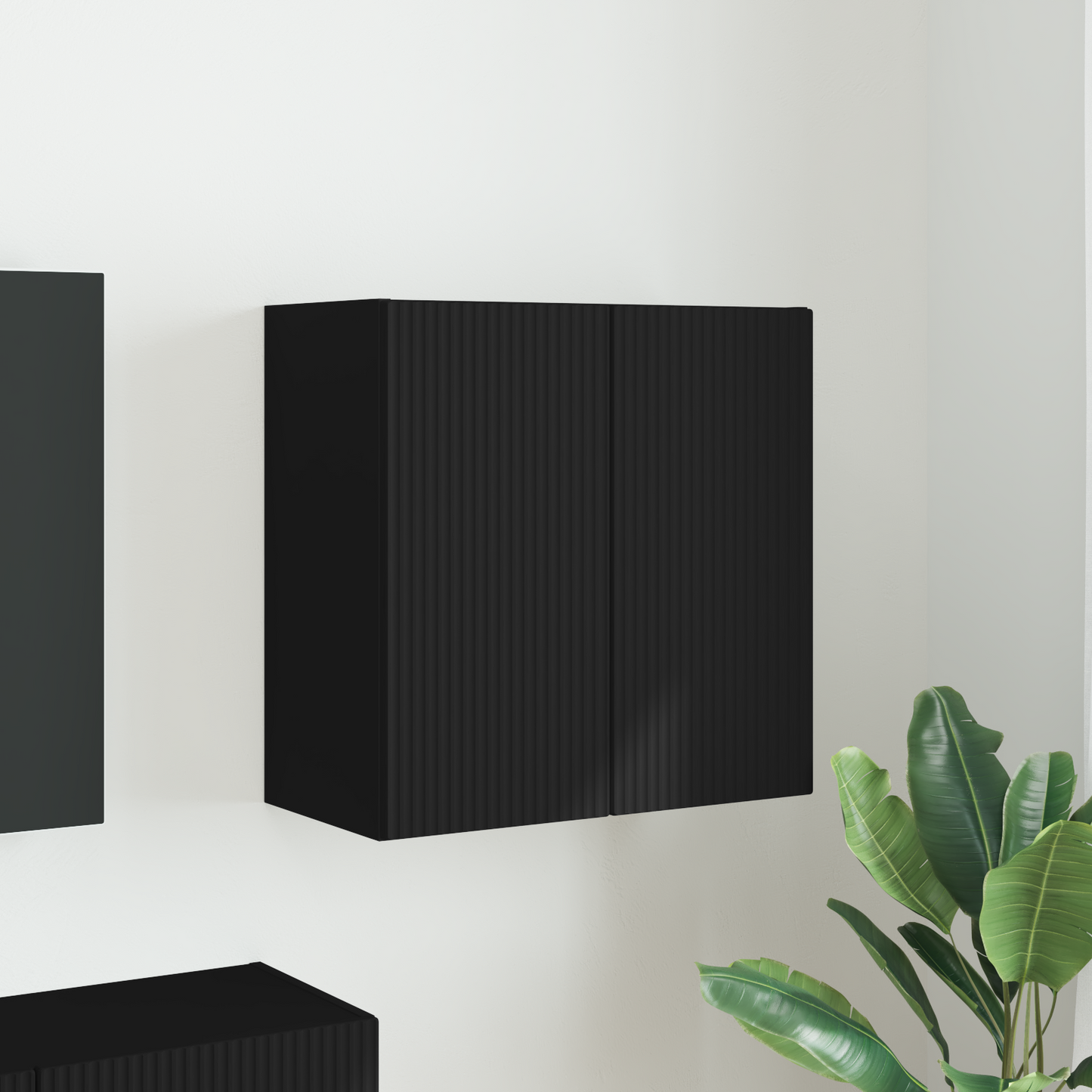 TV Wall Cabinet Black 59.5 x 31 x 60 cm Engineered Wood