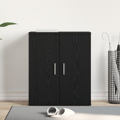 Shoe Cabinet Black Oak 60 x 35 x 70 cm Engineered Wood