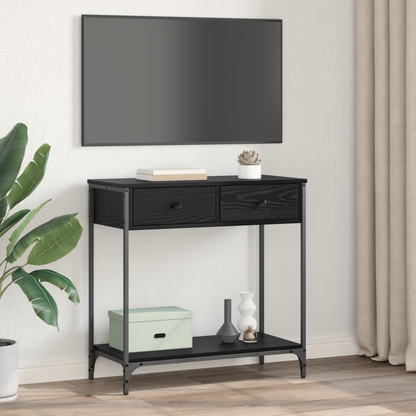 Console Table Black Oak 75 x 34.5 x 75 cm Engineered Wood