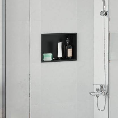 Shower Niche Black 30 x 20 x 9.5 cm Stainless Steel