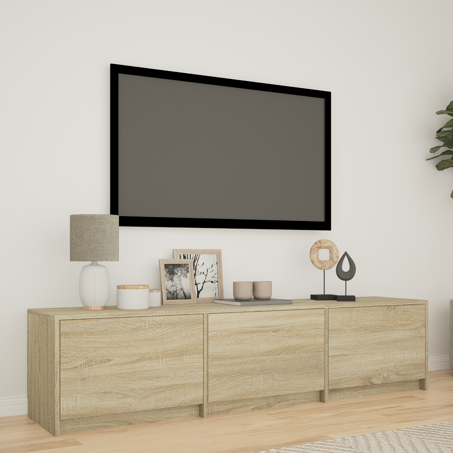 TV Cabinet with LED Sonoma Oak 165 x 34 x 40 cm Engineered Wood