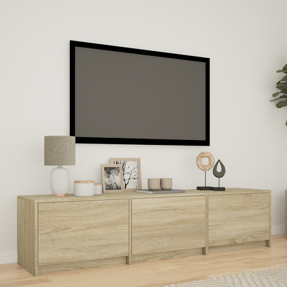 TV Cabinet with LED Sonoma Oak 165 x 34 x 40 cm Engineered Wood