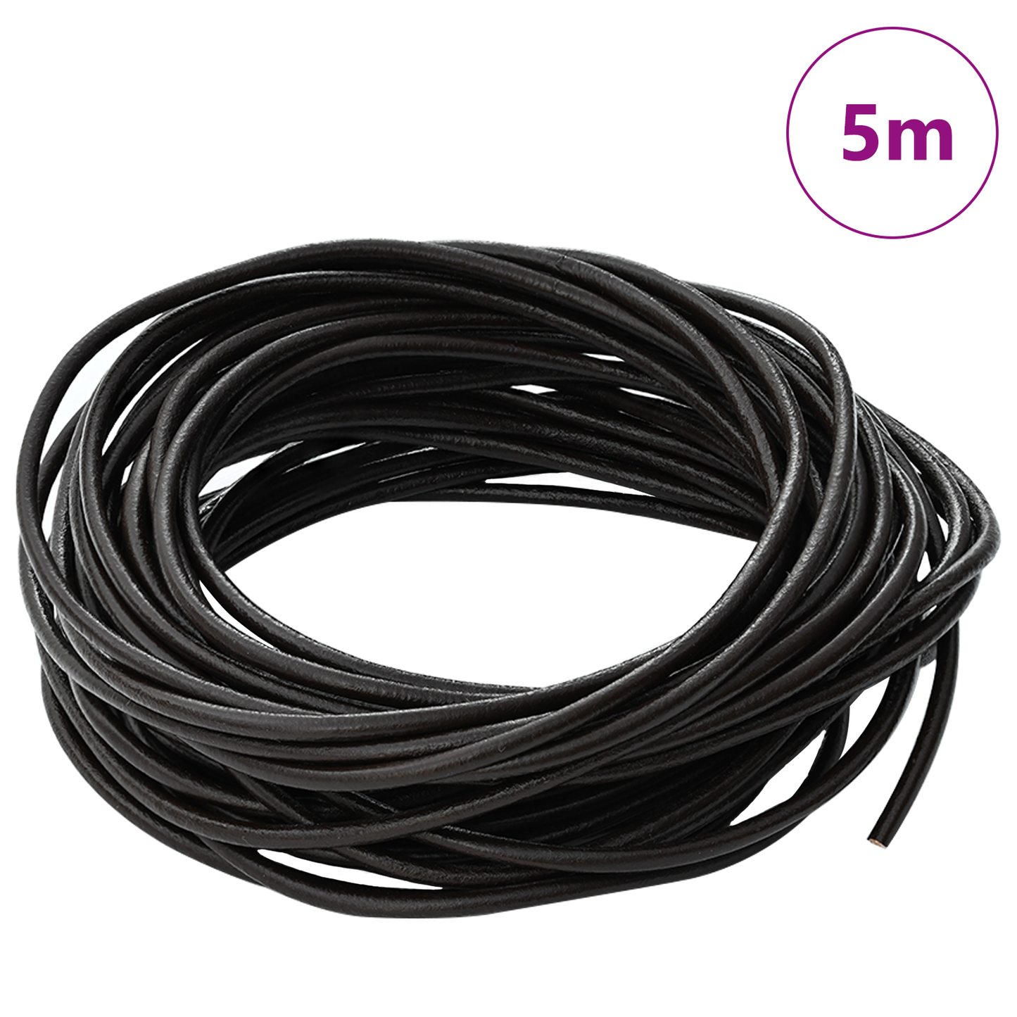 Leather Cord Dark Brown Ø2.5 mm x 5 m Leather