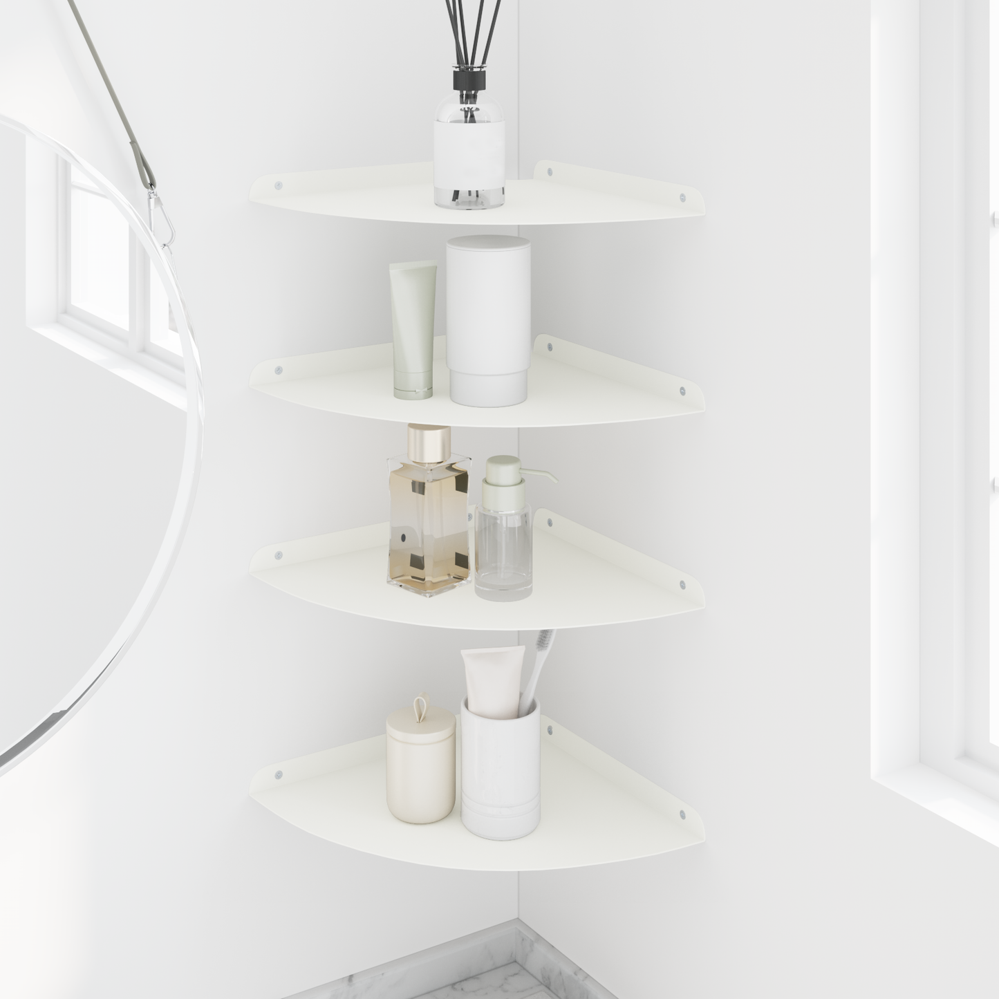 Corner Floating Shelf Corner Mount 4 pcs White 30 x 30 x 2 cm