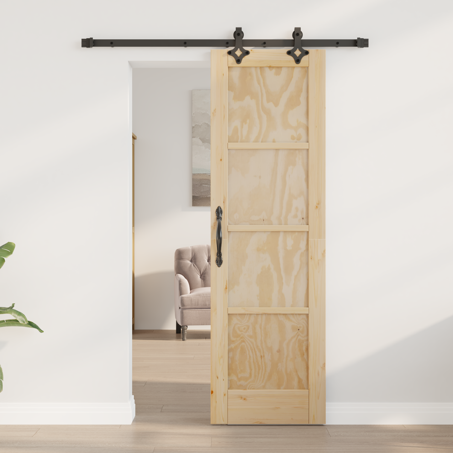 Sliding Door ORKDAL Natural 61 x 198.5 cm Solid Pine Wood