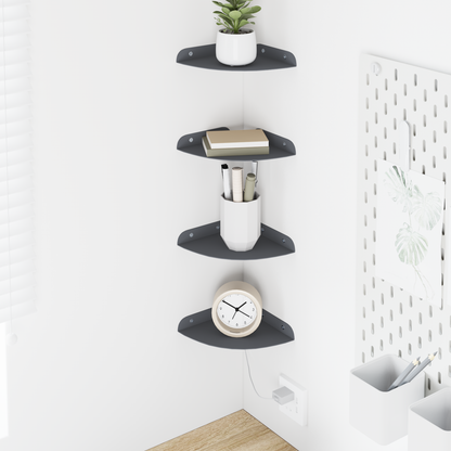 Floating Shelf with Shelf 4 pcs Anthracite 15 x 15 x 2 cm