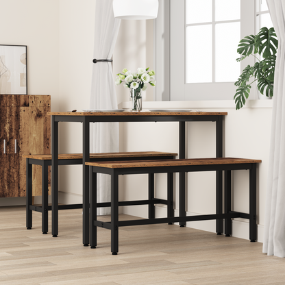 Dining Bench 2 pcs Old Wood 100 x 32.5 x 48.5 cm