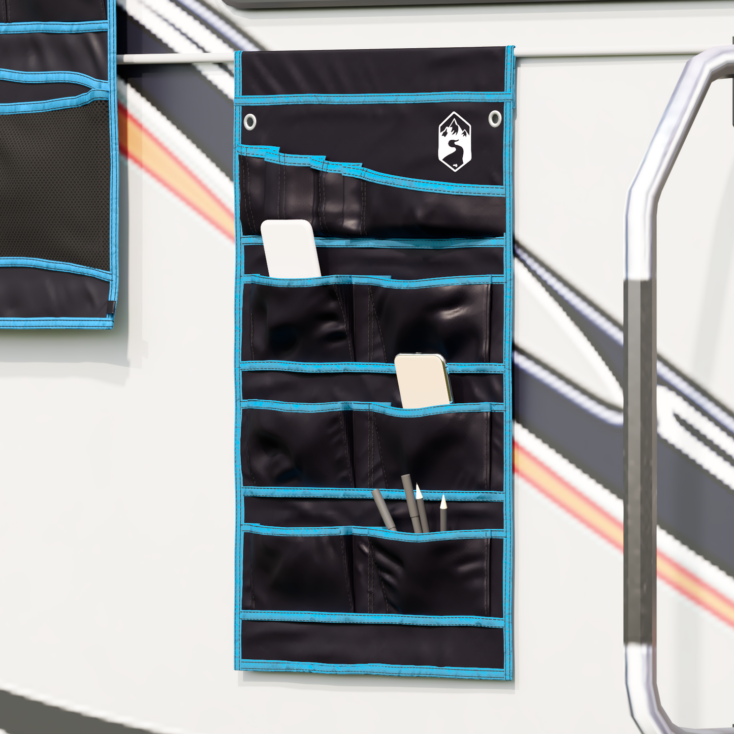 Storage Bag with Storage Black and Blue 63.5 x 40 cm Oxford