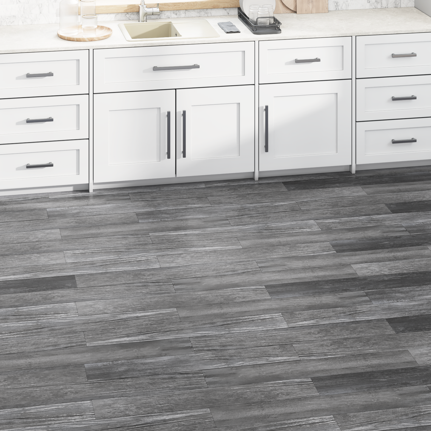 Flooring Planks 36 pcs Shiny Grey 5.02 m² PVC