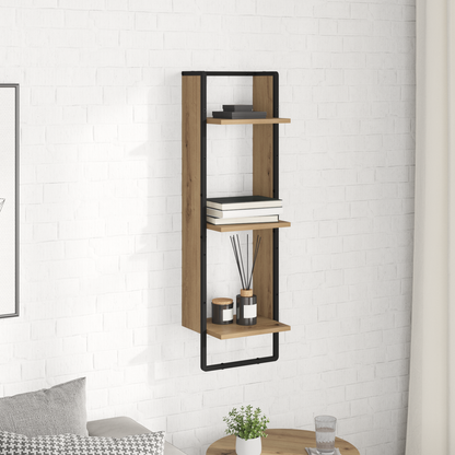 Wall Shelf Artisan Oak 30 x 25 x 100 cm Engineered Wood