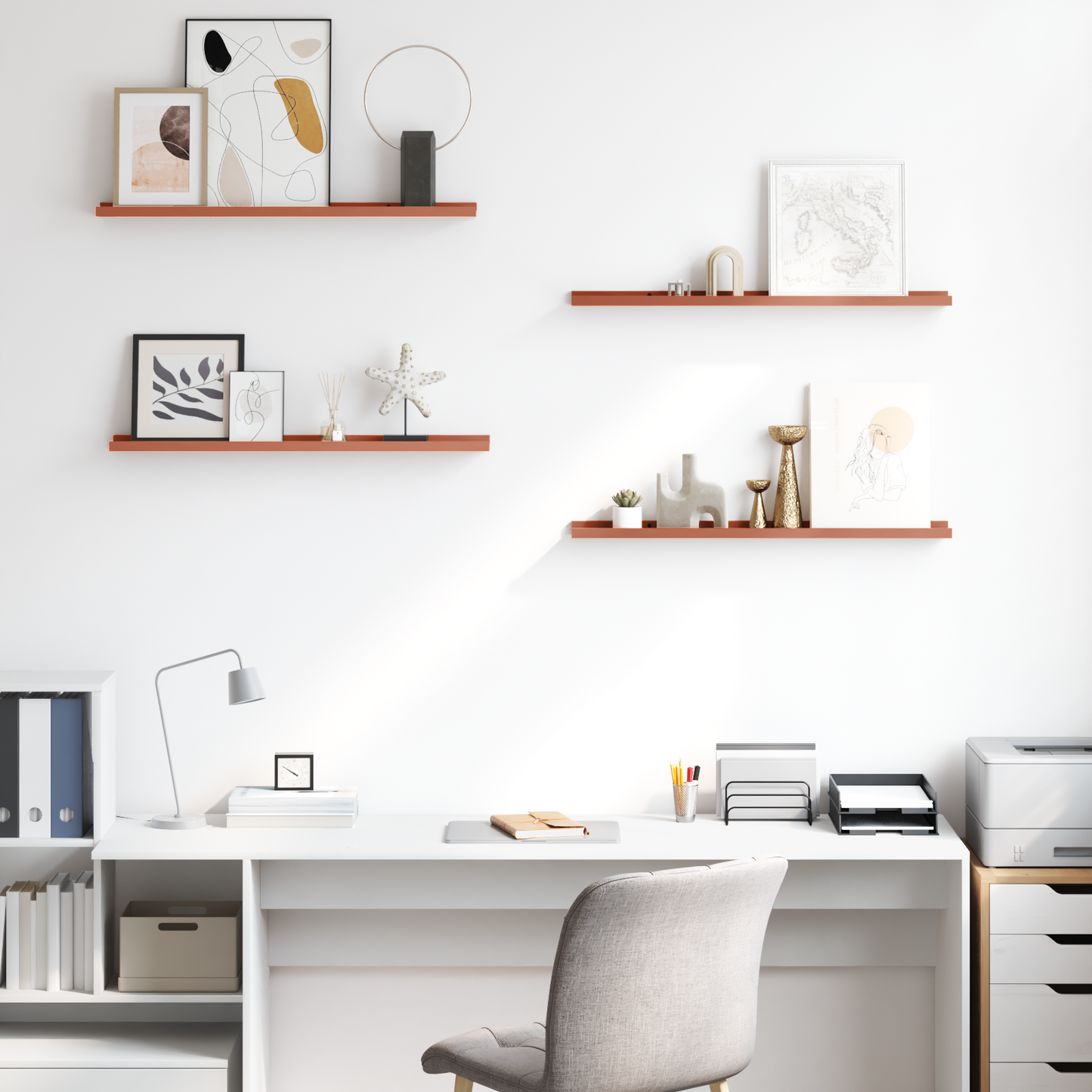 Wall Shelf with Shelf 4 pcs Red 80 x 9 x 3 cm Engineered Wood
