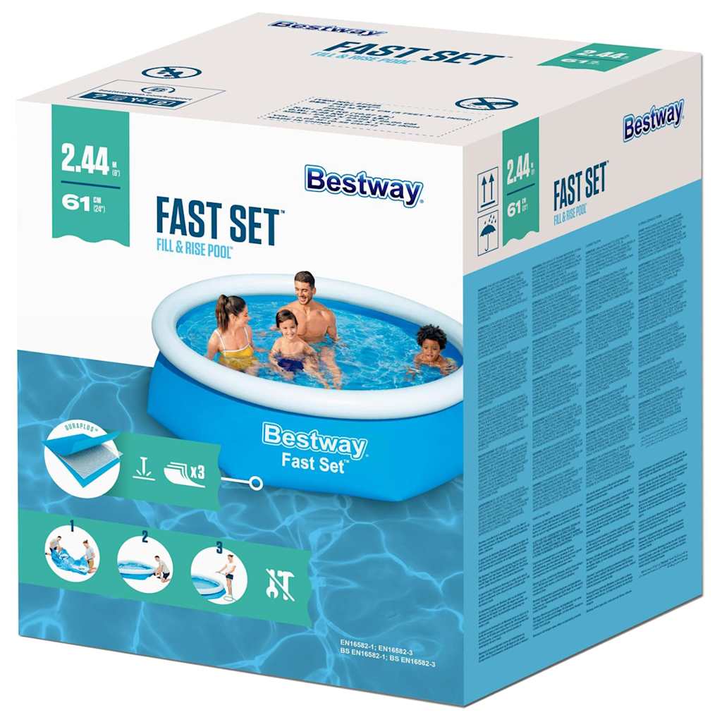 Fast Set Inflatable Swimming Pool Round 244x61 cm 57265