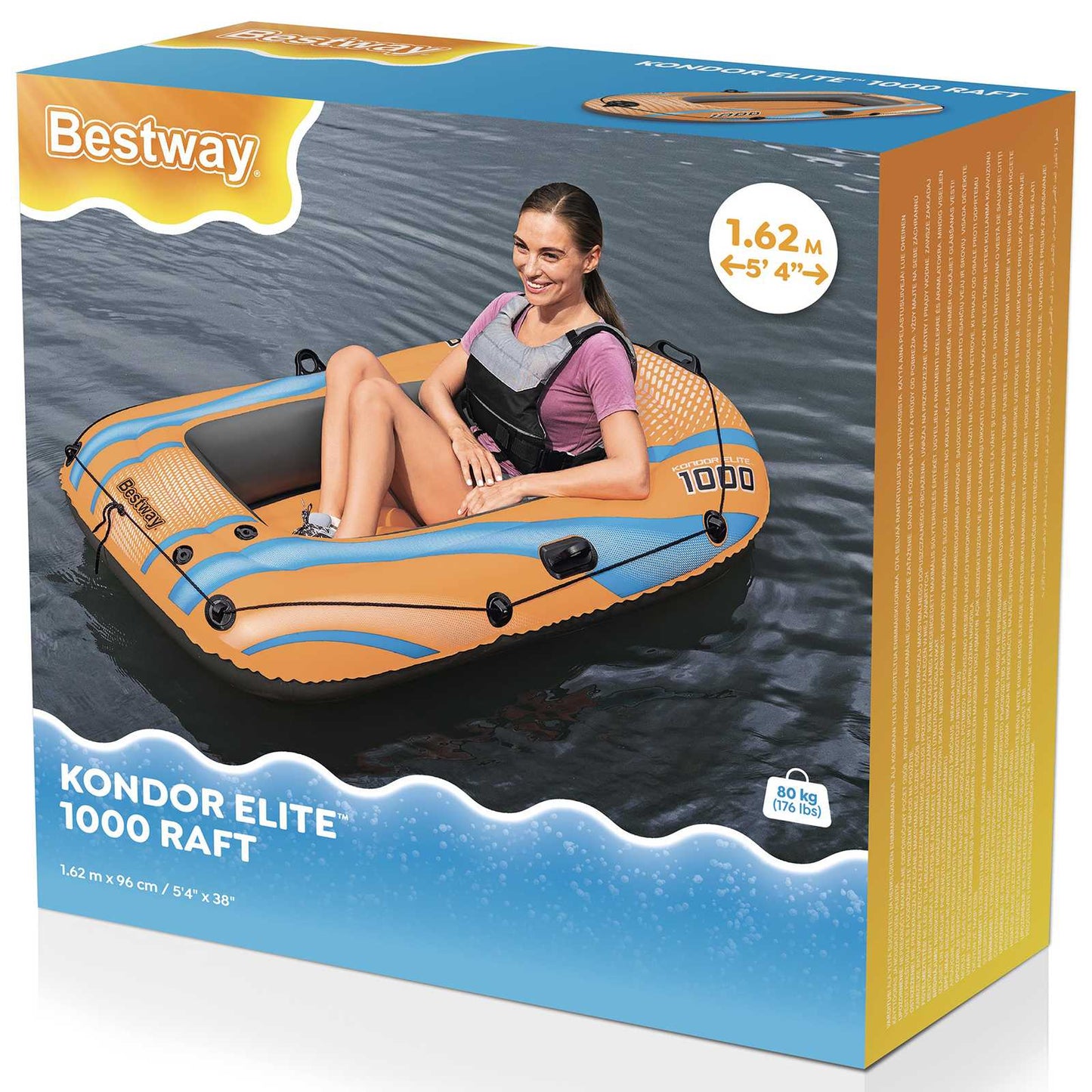 Inflatable Boat Orange 162 x 96 cm PVC