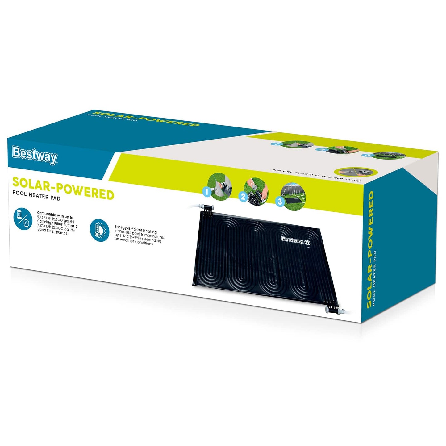 Solar Pool Heating Mat Black 110 x 171 cm PVC