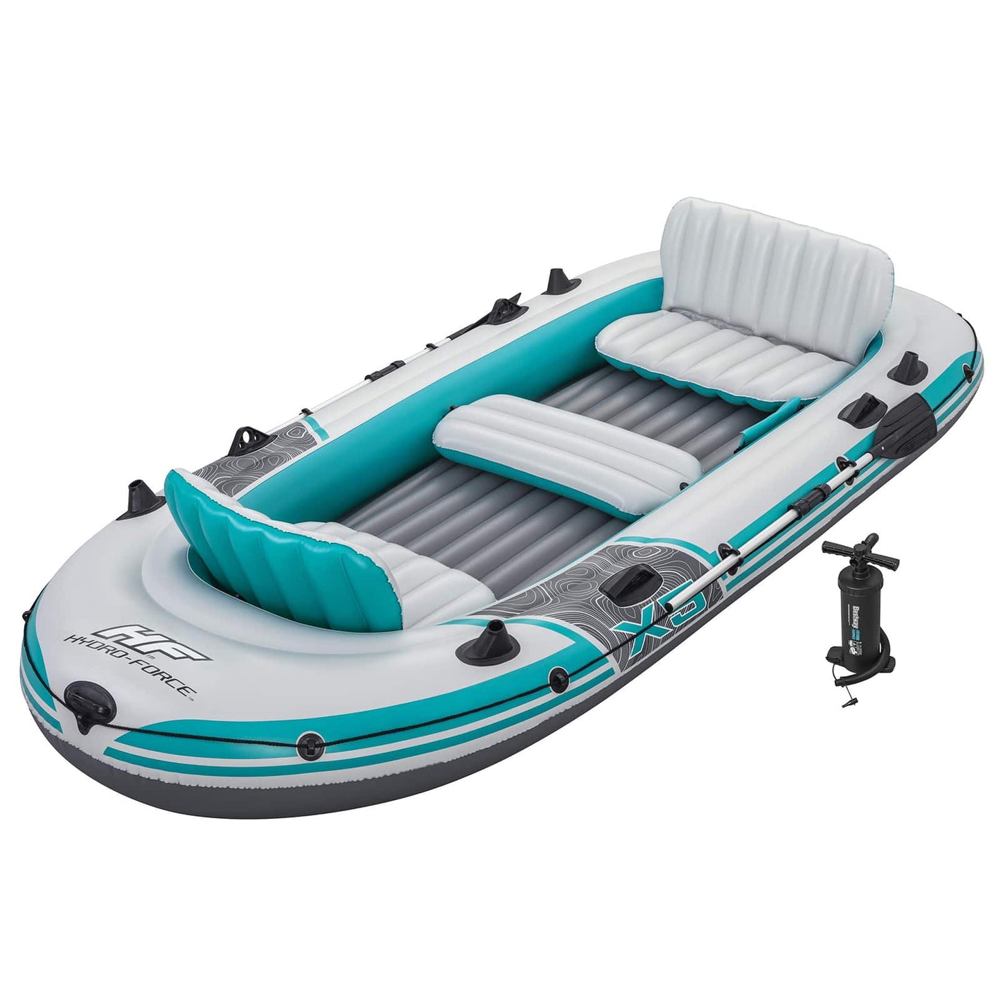 Inflatable Boat Grey and White 3.64 x 1.66 m PVC