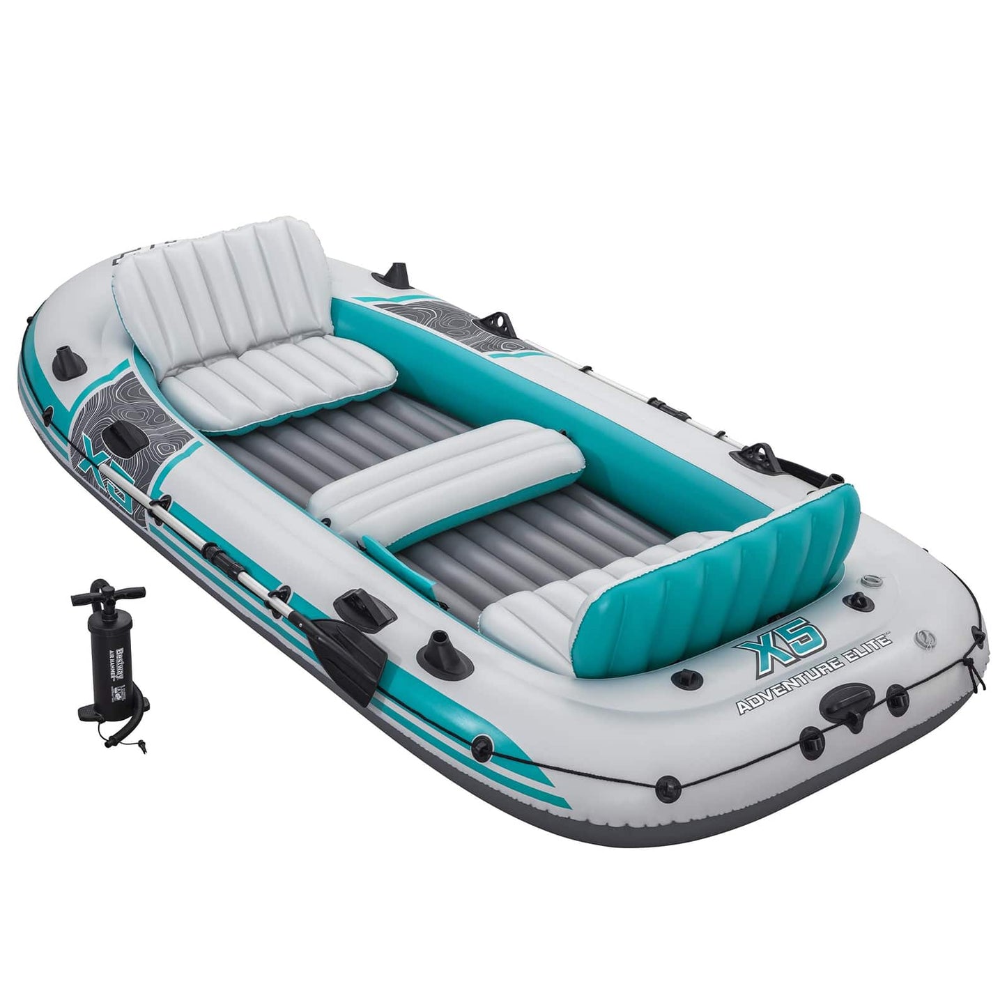 Inflatable Boat Grey and White 3.64 x 1.66 m PVC