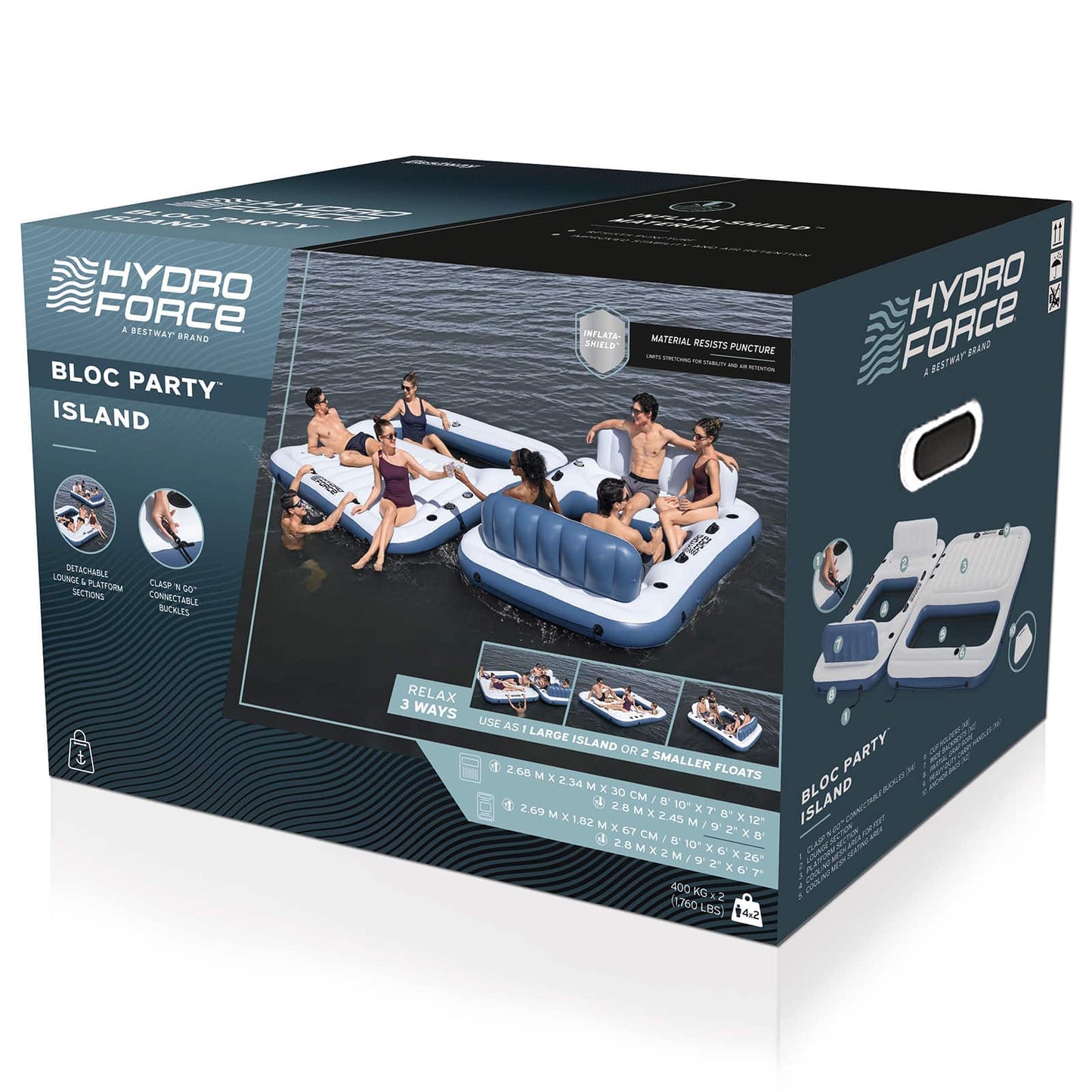 Hydro-Force Floating Island 2 pcs PVC White and Blue