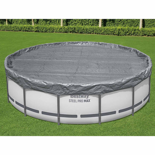 Pool Cover Ø4.57 m Round Polyester Grey