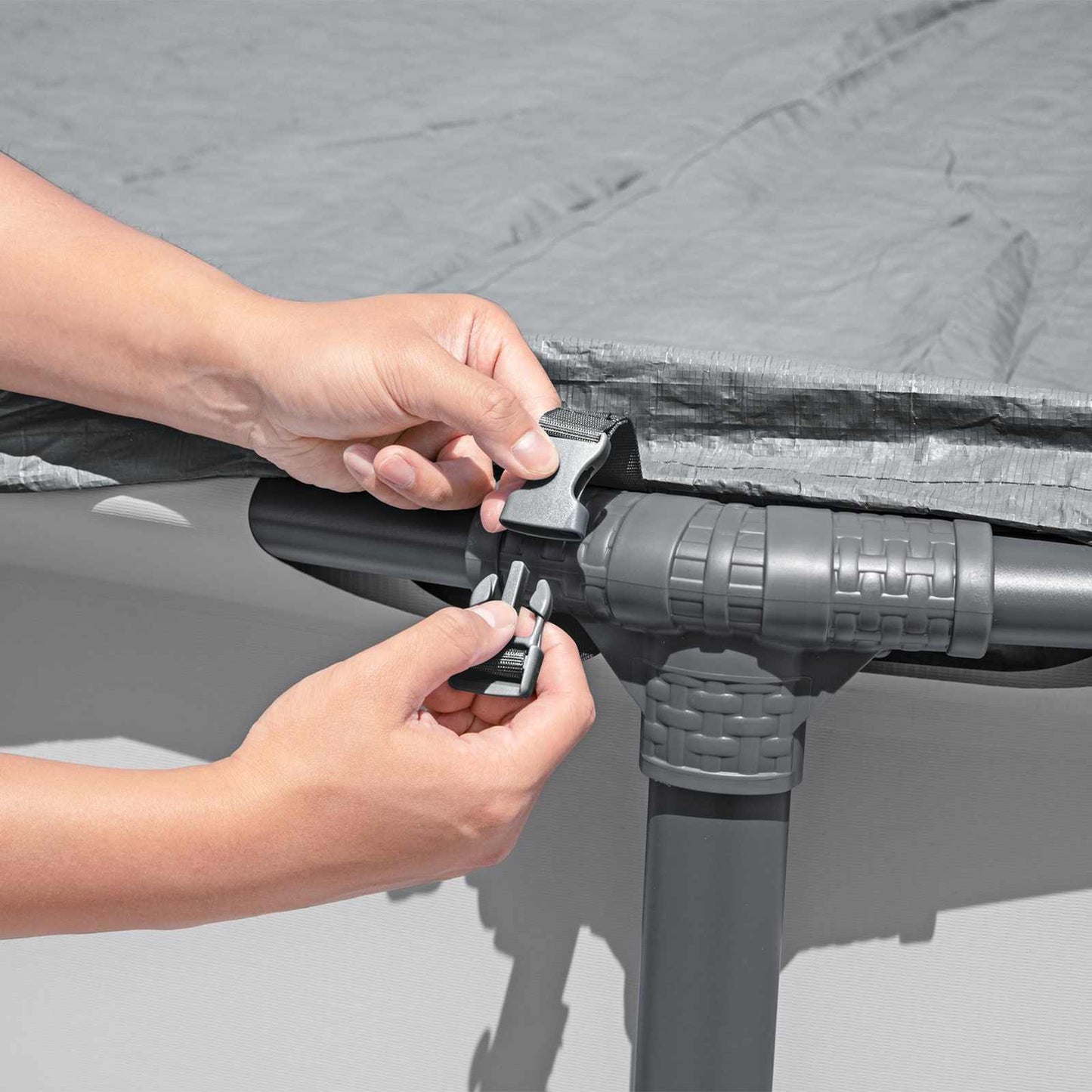 Pool Cover Ø5.49 m Round Polyester Grey