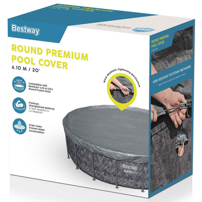 Pool Cover Ø6.1 m Round Polyester Grey