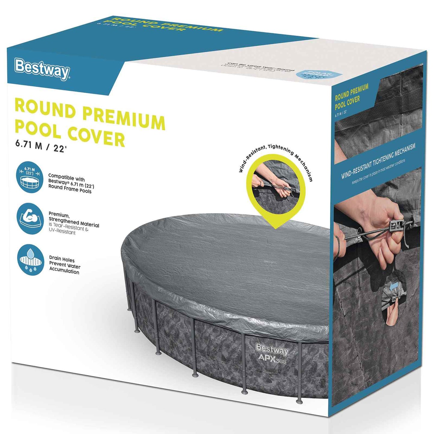 Pool Cover Ø6.71 m Round Polyester Grey