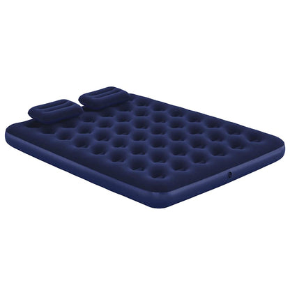 Inflatable Flocked Airbed with Pillow and Air Pump 203 x 152 x 22 cm 67374
