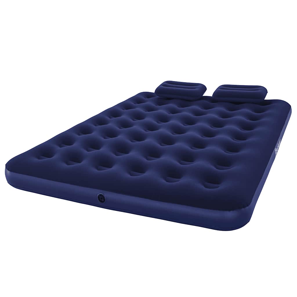 Inflatable Flocked Airbed with Pillow and Air Pump 203 x 152 x 22 cm 67374