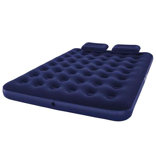 Inflatable Flocked Airbed with Pillow and Air Pump 203 x 152 x 22 cm 67374