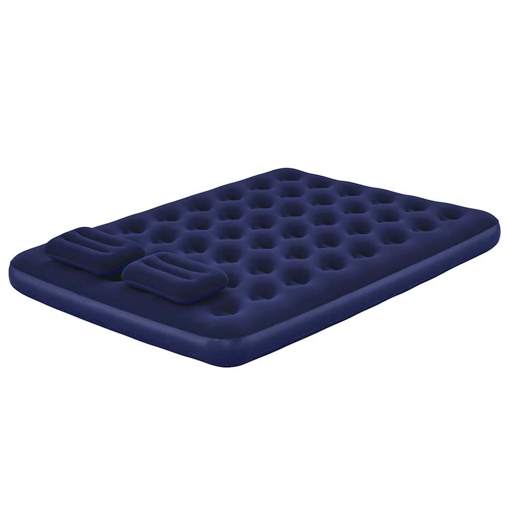 Inflatable Flocked Airbed with Pillow and Air Pump 203 x 152 x 22 cm 67374