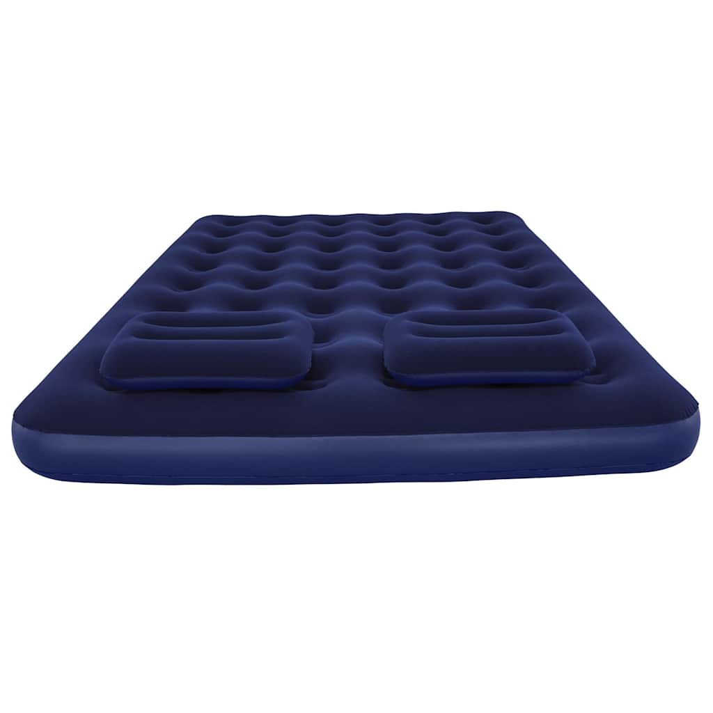 Inflatable Flocked Airbed with Pillow and Air Pump 203 x 152 x 22 cm 67374