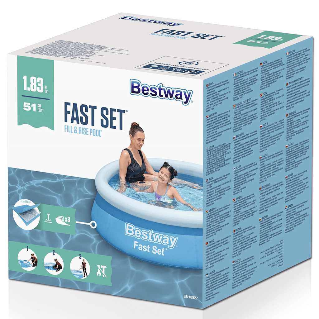 Fast Set Inflatable Pool Round 183x51 cm Blue