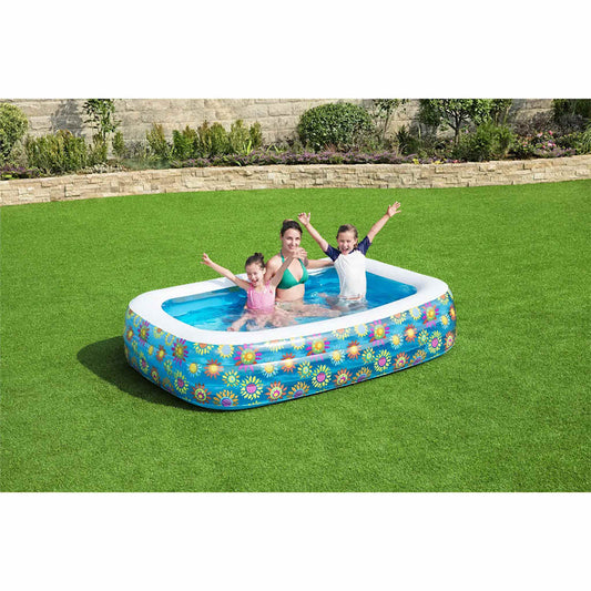 Inflatable Kids Pool Blue 229x152x56 cm
